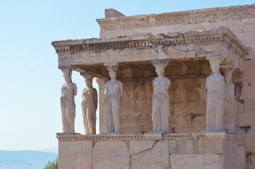 photo of parthenon ruins in athens, acropolis in greece - former ancient greek temple for athena oly