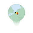 Belgium map, stylish location icon with Belgium map and flag.