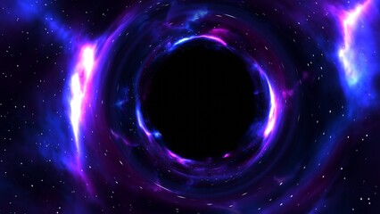 Wall Mural - Beautiful black hole animation. Сollapsar. Outer space. Cosmic footage. Massive black hole.	