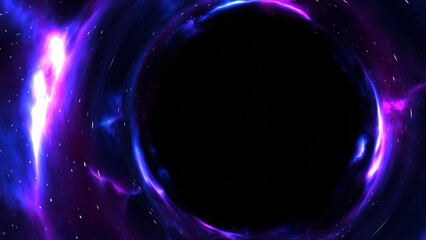 Wall Mural - Beautiful black hole animation. Сollapsar. Outer space. Cosmic footage. Massive black hole.	