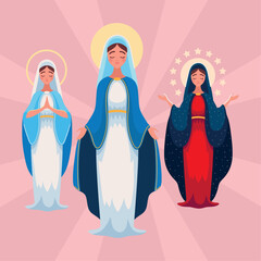 Sticker - set Assumption of virgin Mary