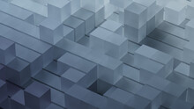 Grey, Futuristic Tech Wallpaper. 3D Render.