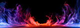 Fototapeta Nowy Jork - Dramatic smoke and fog in contrasting vivid red, blue, and purple colors. Vivid and intense abstract background or wallpaper.