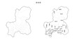 日本　白地図　岐阜県（市区町村）