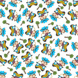 Fototapeta Dinusie - Seamless pattern vector of Cute fox cartoon having fun driving off road car go to forest. Creative vector childish background for fabric textile, nursery wallpaper, poster. and other decoration.