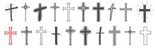 Christian Crosses Icons Collection. Religion Concept Illustration