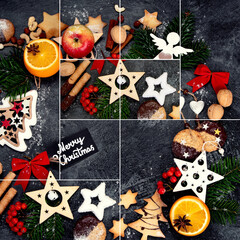 Wall Mural - Collage of Christmas composition.