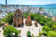 Appeal Architectural Complex Po Nagar Cham Towers, Nha Trang, Vietnam With Three Hierarchical Church Tower Of Cham Goddess State Pharmaceutical National Monument 