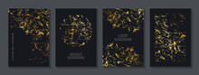 Creative Premium Abstract With Gold Marble Texture (crack) Background. Luxury Vector Collection For Invitation, Brochure Template, Maroon Layout A4, Luxe