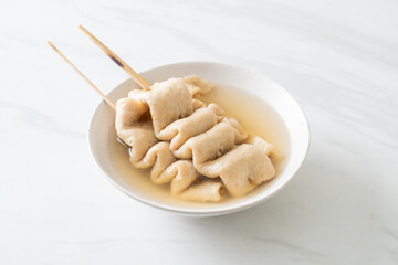 Odeng - Korean fish cake skewer in soup