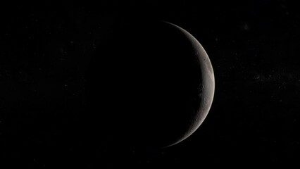 Wall Mural - Full moon to new moon. Lunar phases transition.High resolution 4k time lapse video showing the phases of the moon. 3D natural satellite with starry space background