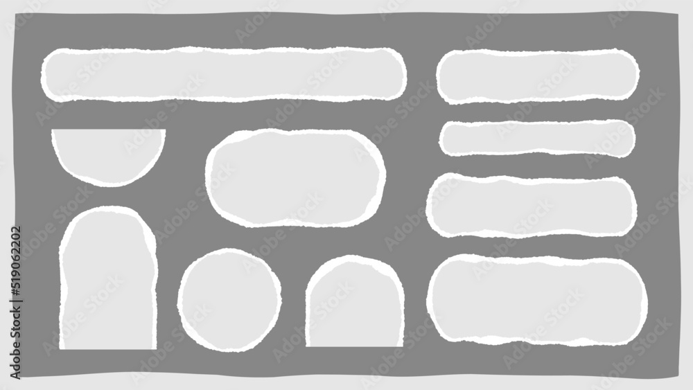 Isolated tear paper border, edge ripped newspaper note, blank rip ...