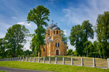 Orthodox Church Of St. Simeon Slupnik Of 1910 Built In Neo-Byzantine Style. Dolhobyczow, Lublin Voivodeship, Poland.