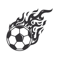 Wall Mural - Hot soccer ball fire logo silhouette. football club graphic design logos or icons. vector illustration..