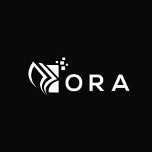 ORA Credit Repair Accounting Logo Design On Black Background. ORA Creative Initials Growth Graph Letter Logo Concept. ORA Business Finance Logo Design.
