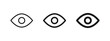 eye icon sign, vision icon, see view icons - eyesight symbol - sight look sign set