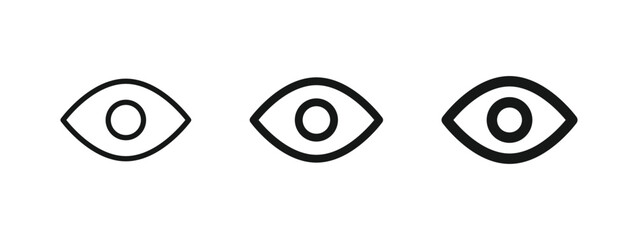 Wall Mural - eye icon sign, vision icon, see view icons - eyesight symbol - sight look sign set