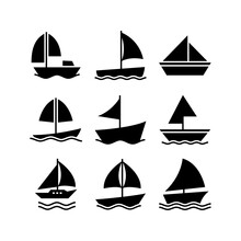 Yacht Icon Or Logo Isolated Sign Symbol Vector Illustration - High Quality Black Style Vector Icons
