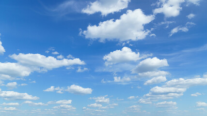 Wall Mural - beautiful blue sky with clouds on bright sunny day for abstract background