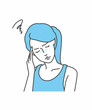 © neg - 頭痛や眩暈で調子の出ない女性のイラスト素材 ベクター クラクラ