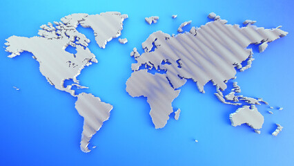 Aufkleber - Map planet earth/Planet earth with continents, consisting of 3d elements. The technological background can be used to demonstrate the processes of science and education. 