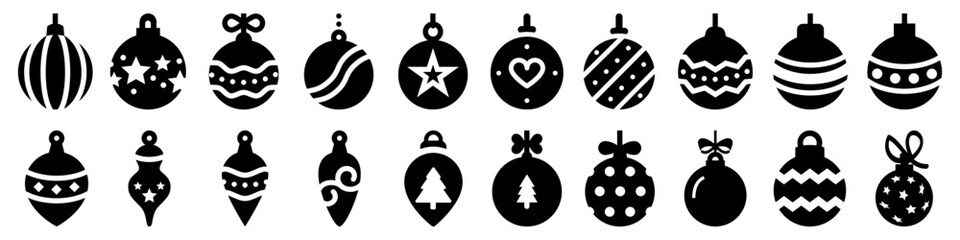 Christmas ball icon vector set. christmas toy illustration sign collection. new Year symbol.