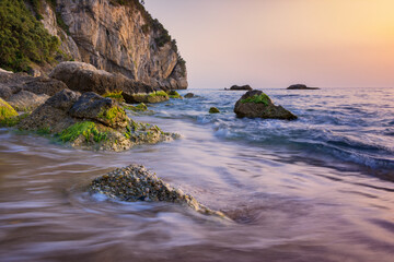 Wall Mural - Seascape of picturesque wild beach in the paradise island