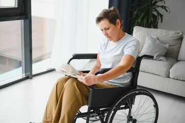 Poster - Senior woman on a wheelchair