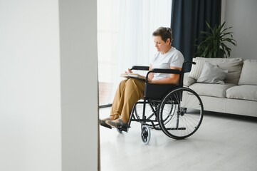 Poster - Senior woman on a wheelchair