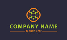 Green And Orange Simple Mandala Nature Leaf Eco Logo Design