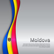 Abstract waving moldova flag. State patriotic moldavian cover, flyer. Creative background for moldova patriotic holiday card design. Paper cut style. National poster. Business booklet. Vector design