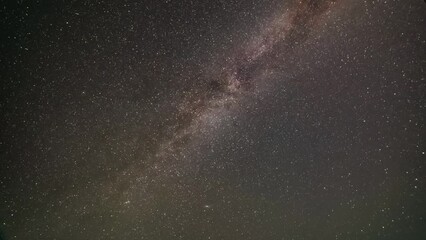 Milky Way and Stars Moving Across the Night Sky, Time Lapse