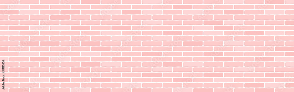 Long pink brick wall background. Vector illustration Stock Vector ...