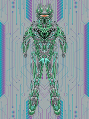 Wall Mural - Illustration character mecha robot full body