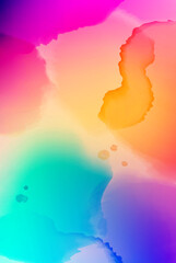 Fototapete - Bright Colorful Watercolor Background. Marble Alcohol Ink Drawing Effect. Vector Template Illustration for Banners and Posters Design
