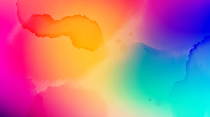 Fototapete - Bright Colorful Banner with Watercolor Splashes. Abstract Holi Paint Texture. Rainbow Colored Banner Design