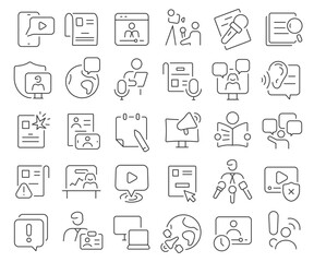 Poster - News and press line icons collection. Thin outline icons pack. Vector illustration eps10