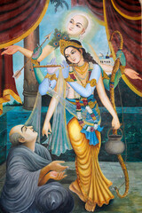 Wall Mural - Chaityana Mahaprahbu, a 15th century Vaishnava saint and social reformer- Vaishnava means venerating Vishnu or Krishna (Krishna, playing the flute, is one of Vishnu's avatar)