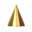 Luxury metallic golden minimalist Christmas tree polygonal angled decorative design realistic vector