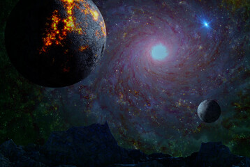 Wall Mural - space galaxy background