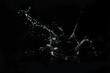 canvas print picture - water splash black background backdrop fresh