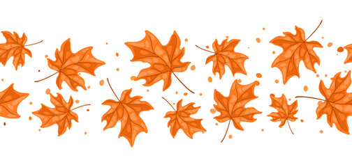 seamless pattern with maple leaves. image of autumn plant.