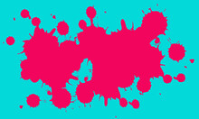 Red Ink. Inked Splatter Dirt Stain Splattered Spray Splashes With Drops Blots Isolated Vector
