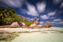 Granite Rocks On A Tropical Beach In Seychelles