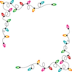 Wall Mural - christmas lights string isolated on white background vector