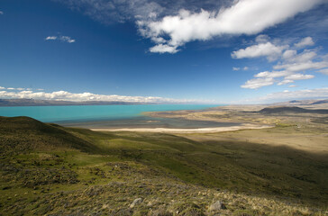 Wall Mural - Landscape showing the Lago Argentino, at El Calafate, Patagonia, Argentina