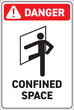 danger confined space sign vector