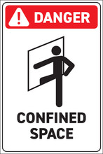 Danger Confined Space Sign Vector