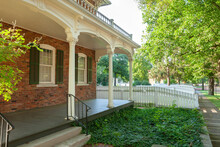 Porch Of A Home In The Lincoln Historical District In Springfield Illinois At Sunrise