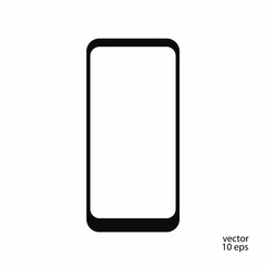Wall Mural - Vector mobile icon isolated on white background with blank screen for advertising, media, apps. Smart phone sign, mock up phone. 10 eps